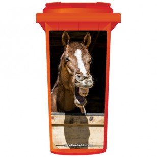 Chestnut Horse Laughing Wheelie Bin Sticker Panel